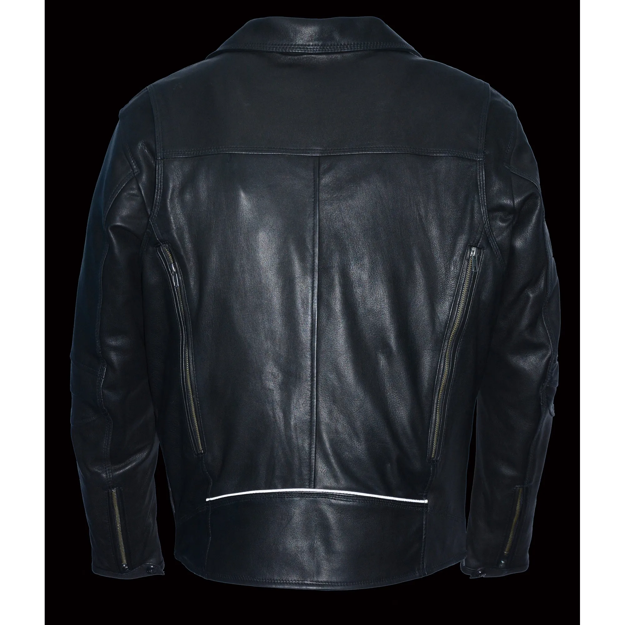 Men's Lightweight Triple Stitch Extra Long Beltless Biker Jacket