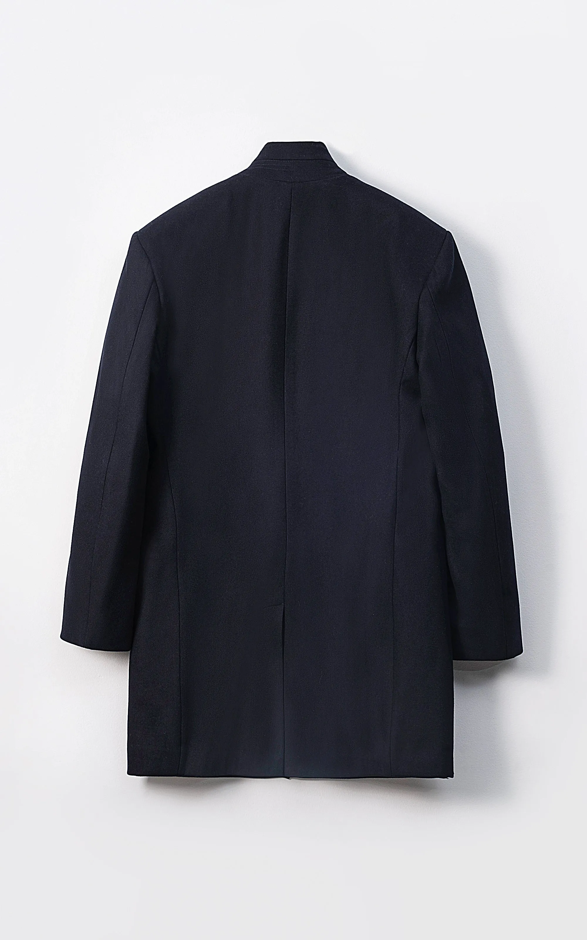 MEN'S LONG WOOL COAT DARK NAVY