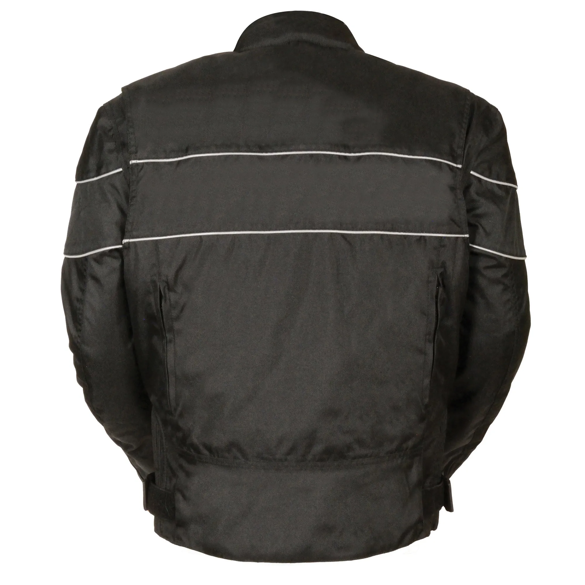 Men's Scooter Style Textile Jacket w/ Reflective Stripes TALL