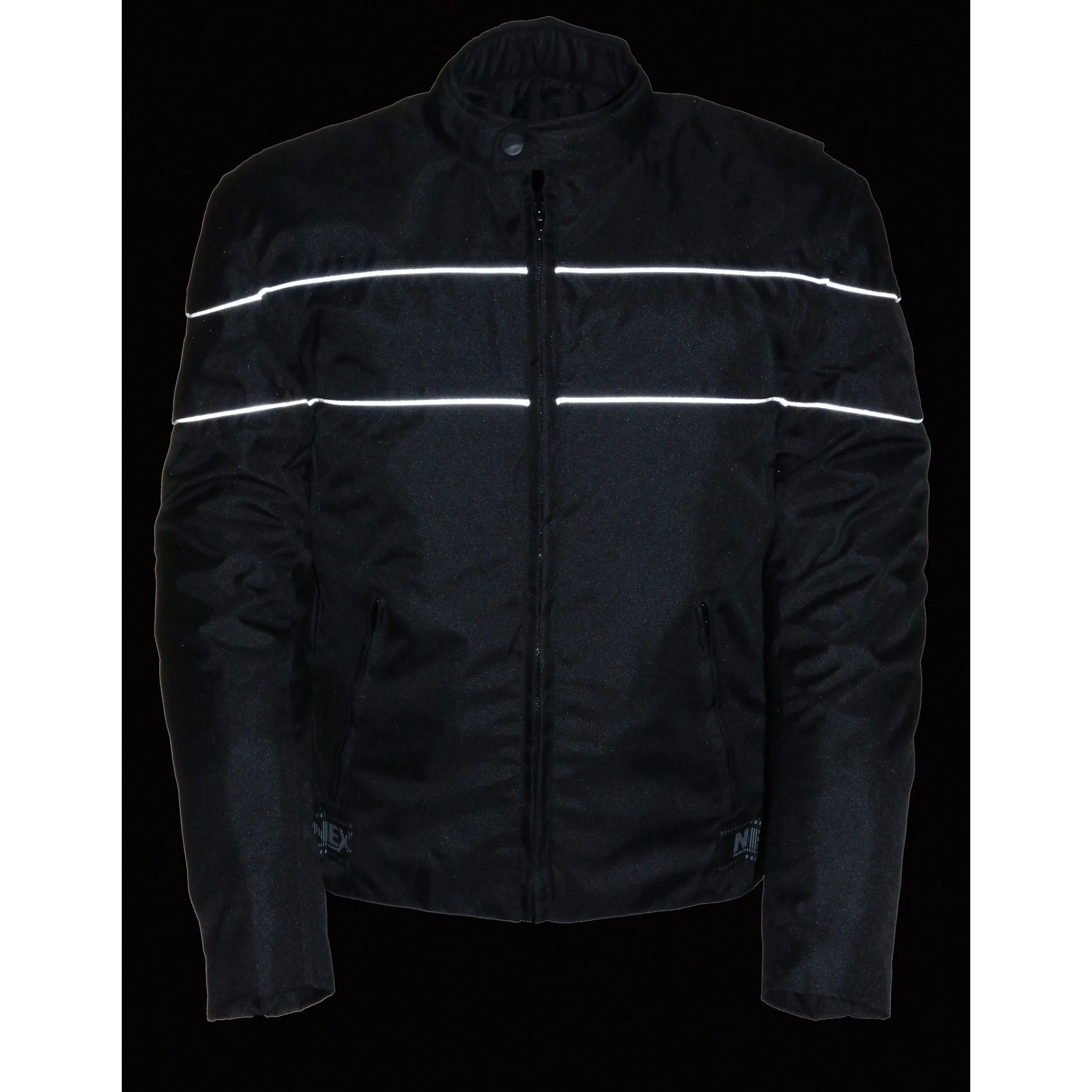 Men's Scooter Style Textile Jacket w/ Reflective Stripes TALL