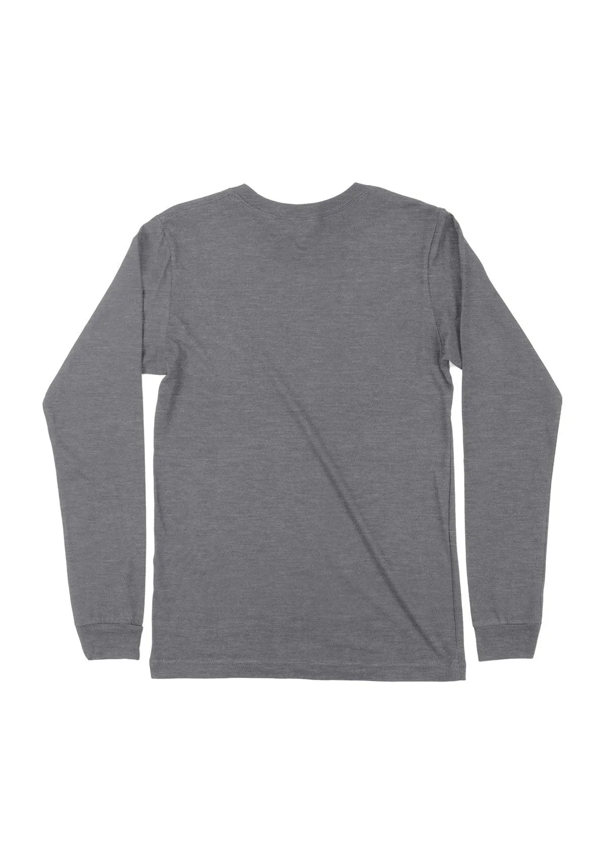 Mens T-Shirts Long Sleeve Crew Neck Shadow Gray Tri-Blend