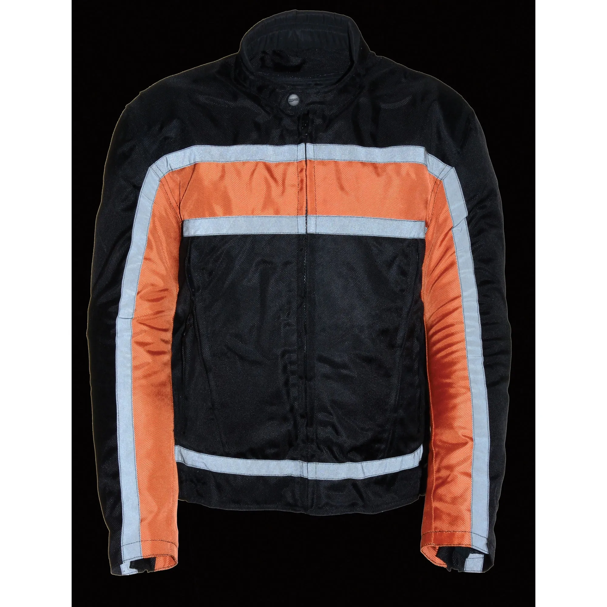 Men's Textile Racer Jacket w/ Reflective Stripes