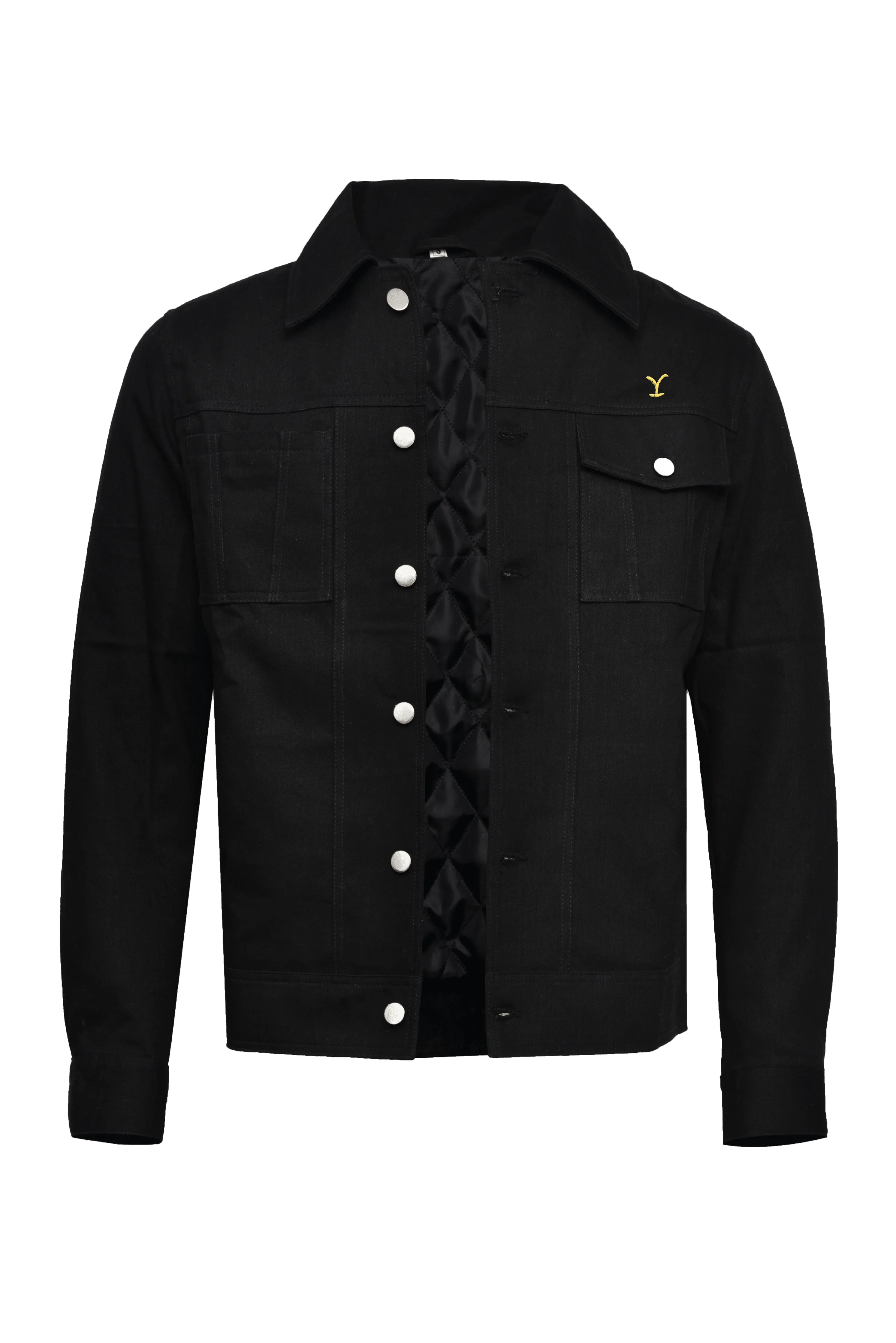 MEN'S YELLOWSTONE COWBOY STYLE BLACK COTTON FABRIC JACKET