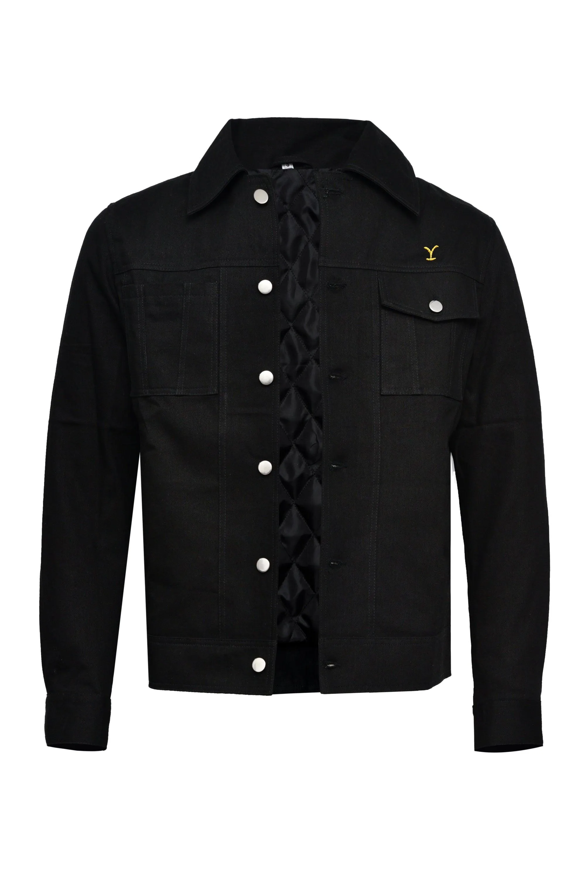 MEN'S YELLOWSTONE COWBOY STYLE BLACK COTTON FABRIC JACKET