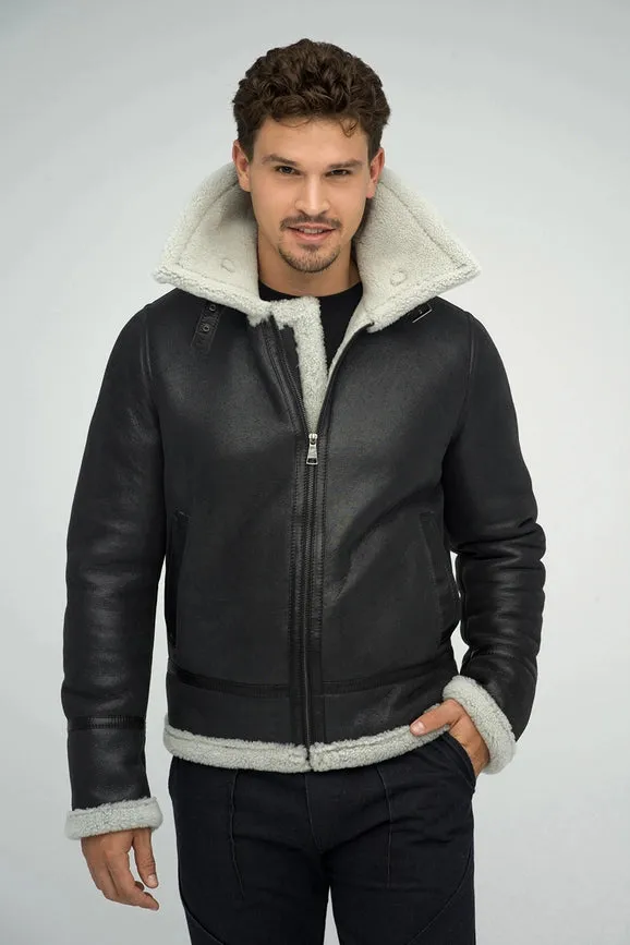 Merino Shearling Jacket For Men grey