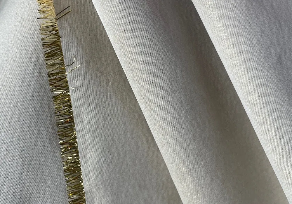 Metallic Golden Ivory Glimmer Polyester Brocade (Made in Italy)