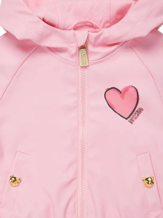 Moschino   Hooded coated stretch nylon jacket 