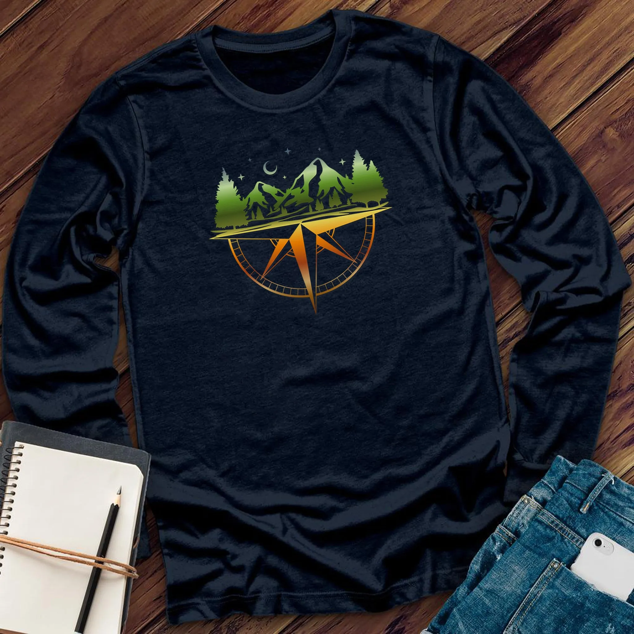 Mountain Range Compass Long Sleeve