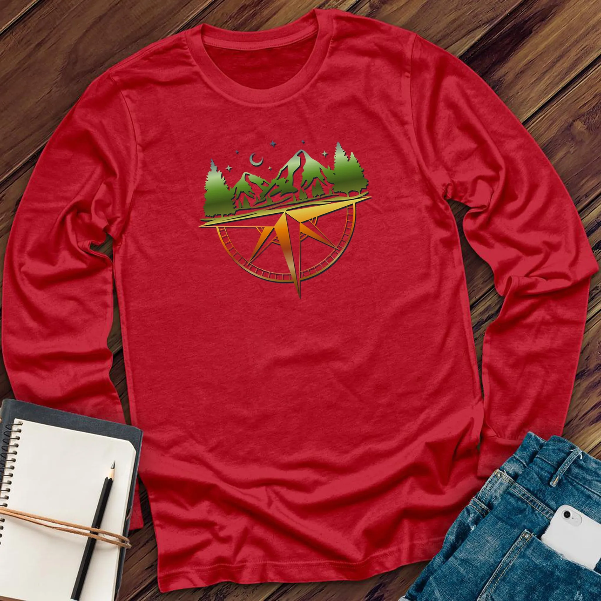 Mountain Range Compass Long Sleeve