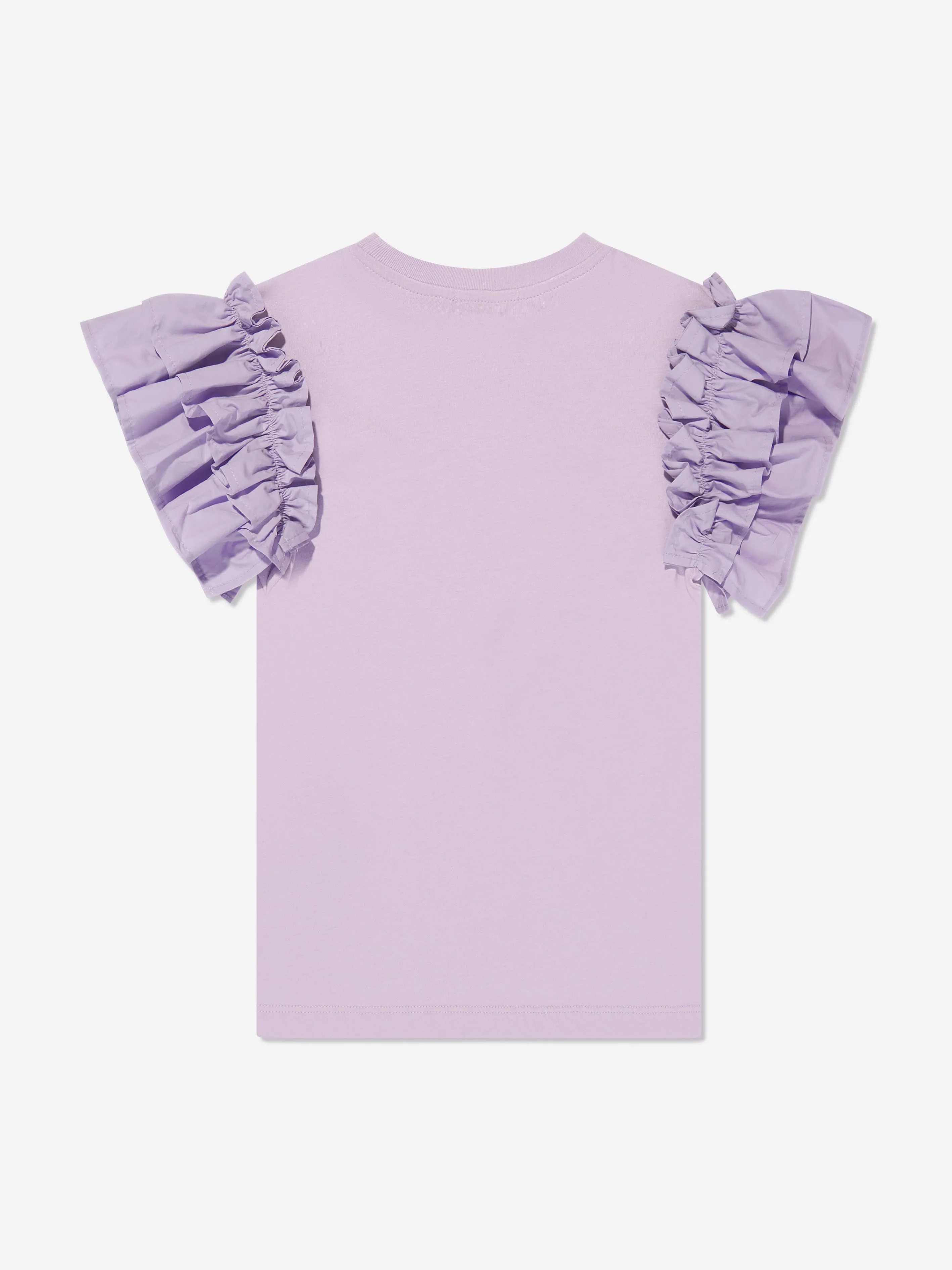 MSGM Girls Ruffle Sleeve T-Shirt Dress in Lilac