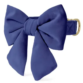 Navy Velvet Lady Bow Collar