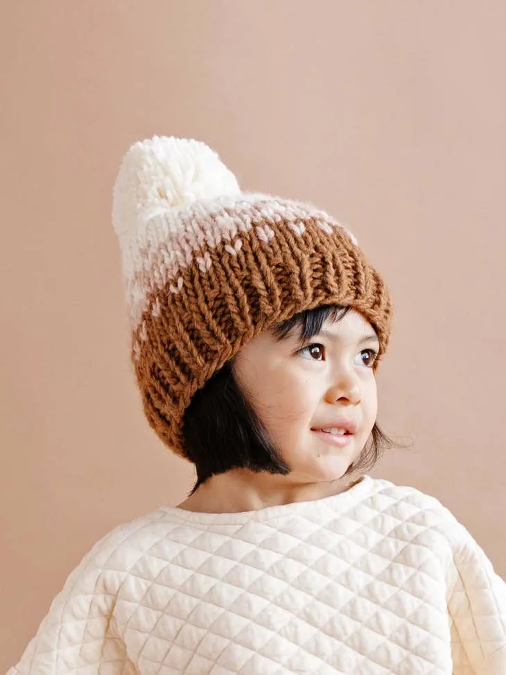 Nell Stripe Hat - Blush/Walnut