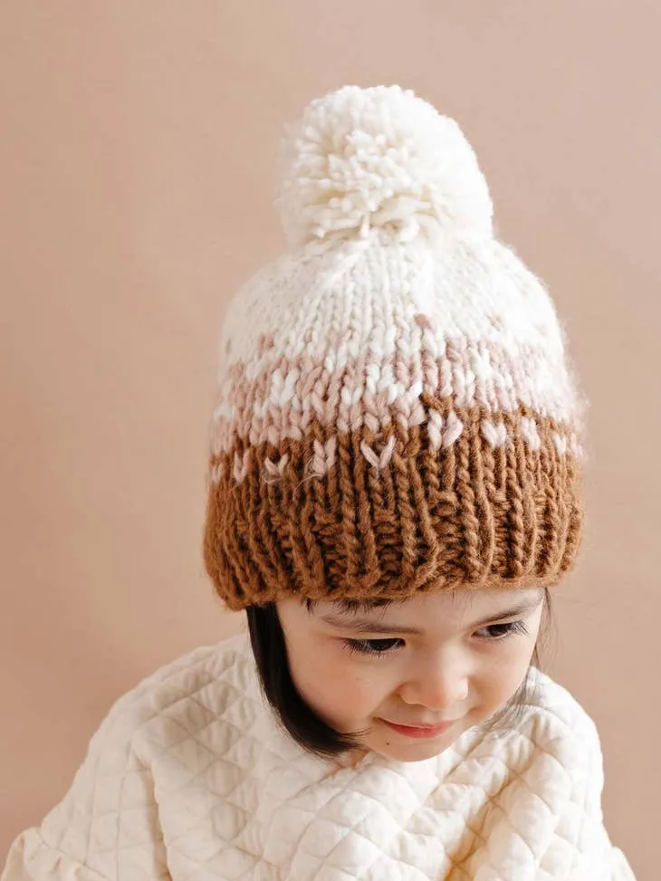 Nell Stripe Hat - Blush/Walnut