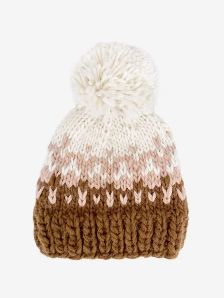 Nell Stripe Hat - Blush/Walnut