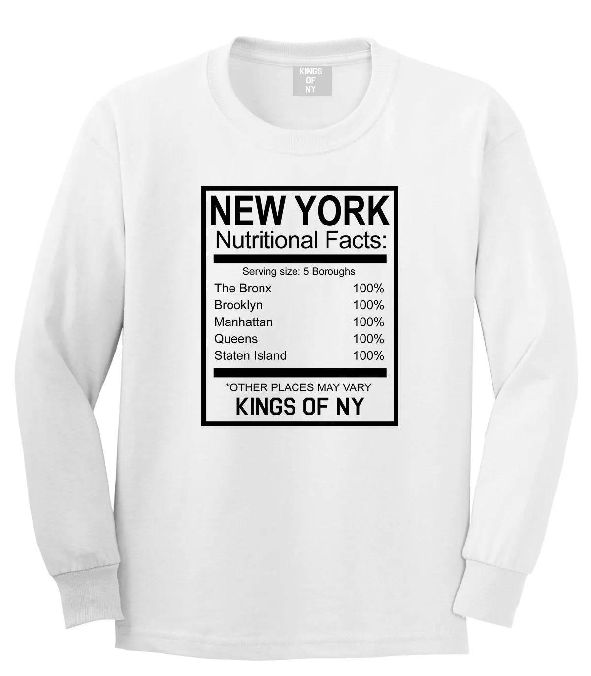 New York Nutritional Facts Long Sleeve T-Shirt