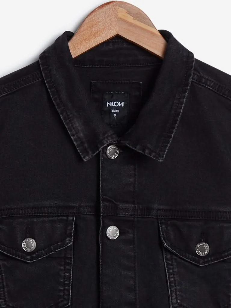 Nuon Charcoal Slim-Fit Denim Jacket