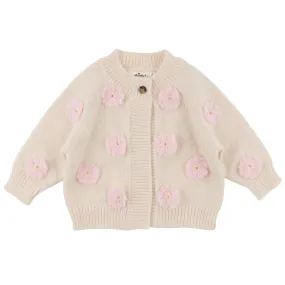 oh baby! Scandi Flower Knit Cardigan - Cream