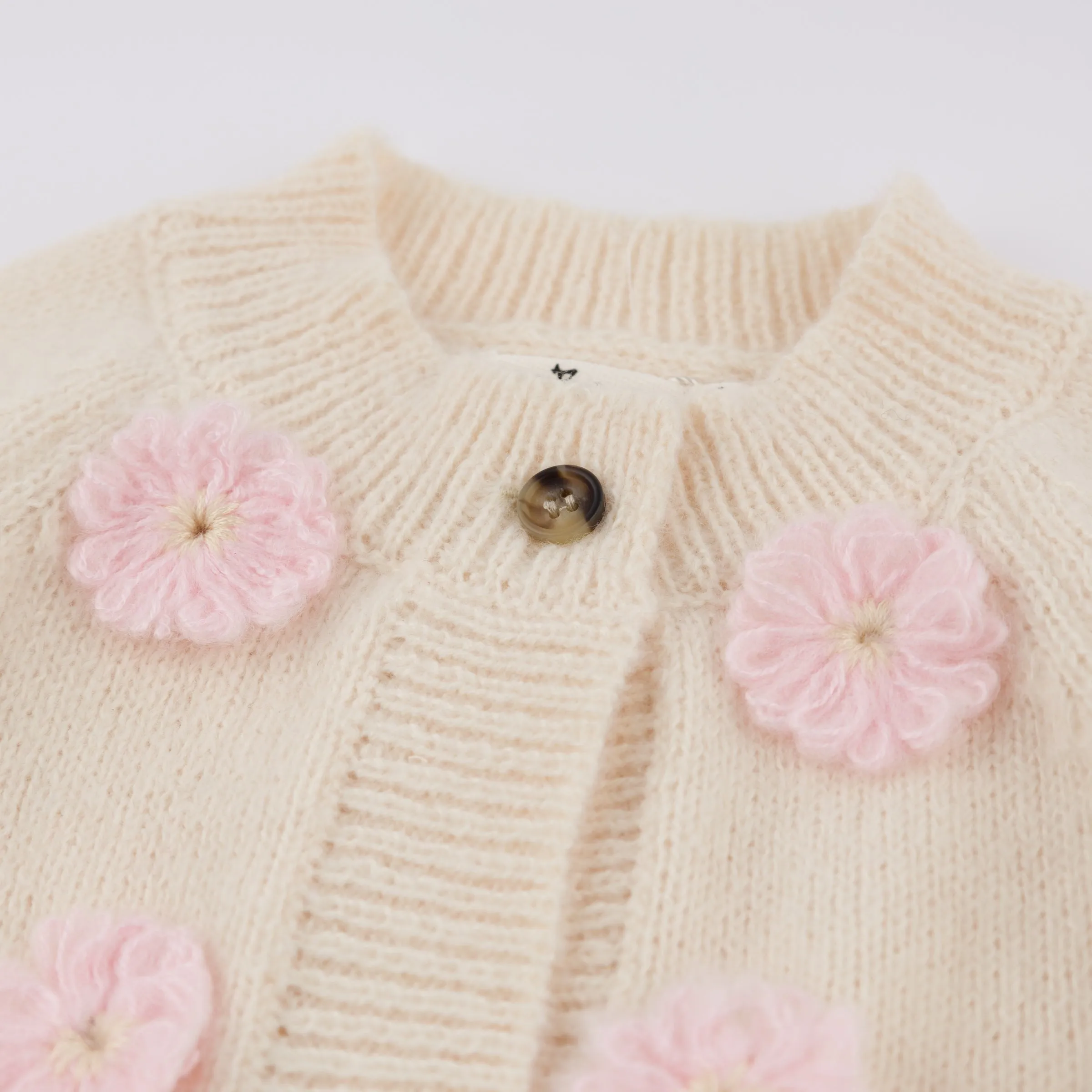 oh baby! Scandi Flower Knit Cardigan - Cream