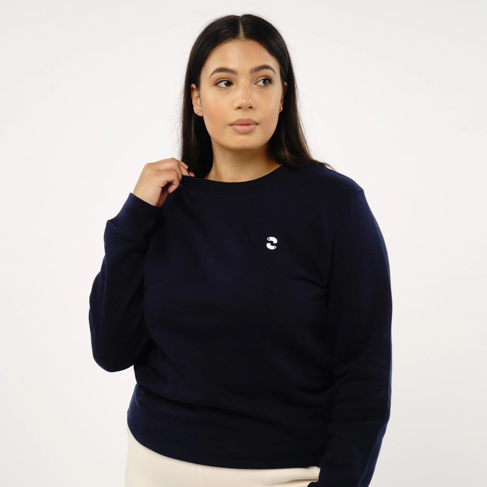 Omnitau Women's Prime Organic Cotton Crew Neck Sweatshirt - Navy