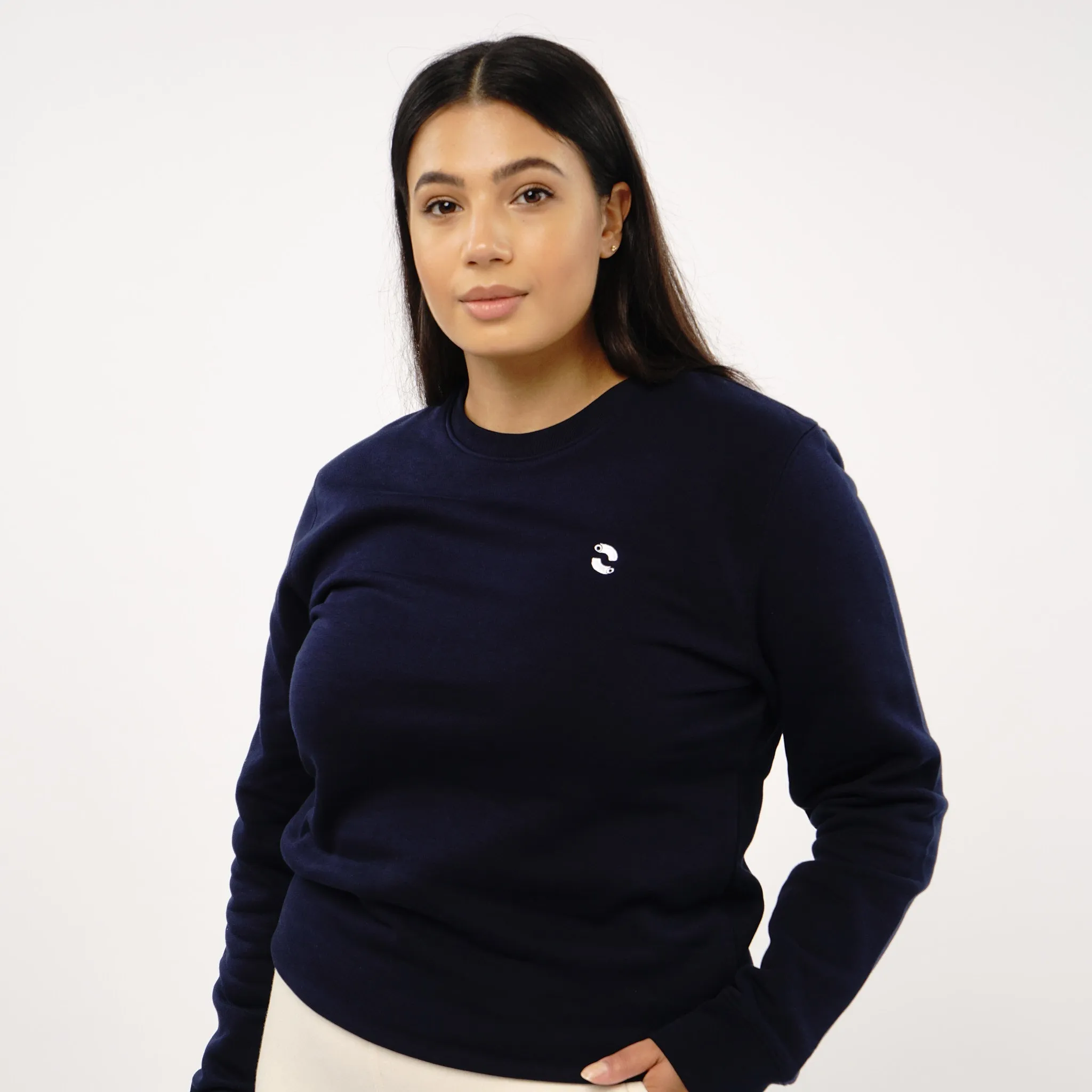 Omnitau Women's Prime Organic Cotton Crew Neck Sweatshirt - Navy