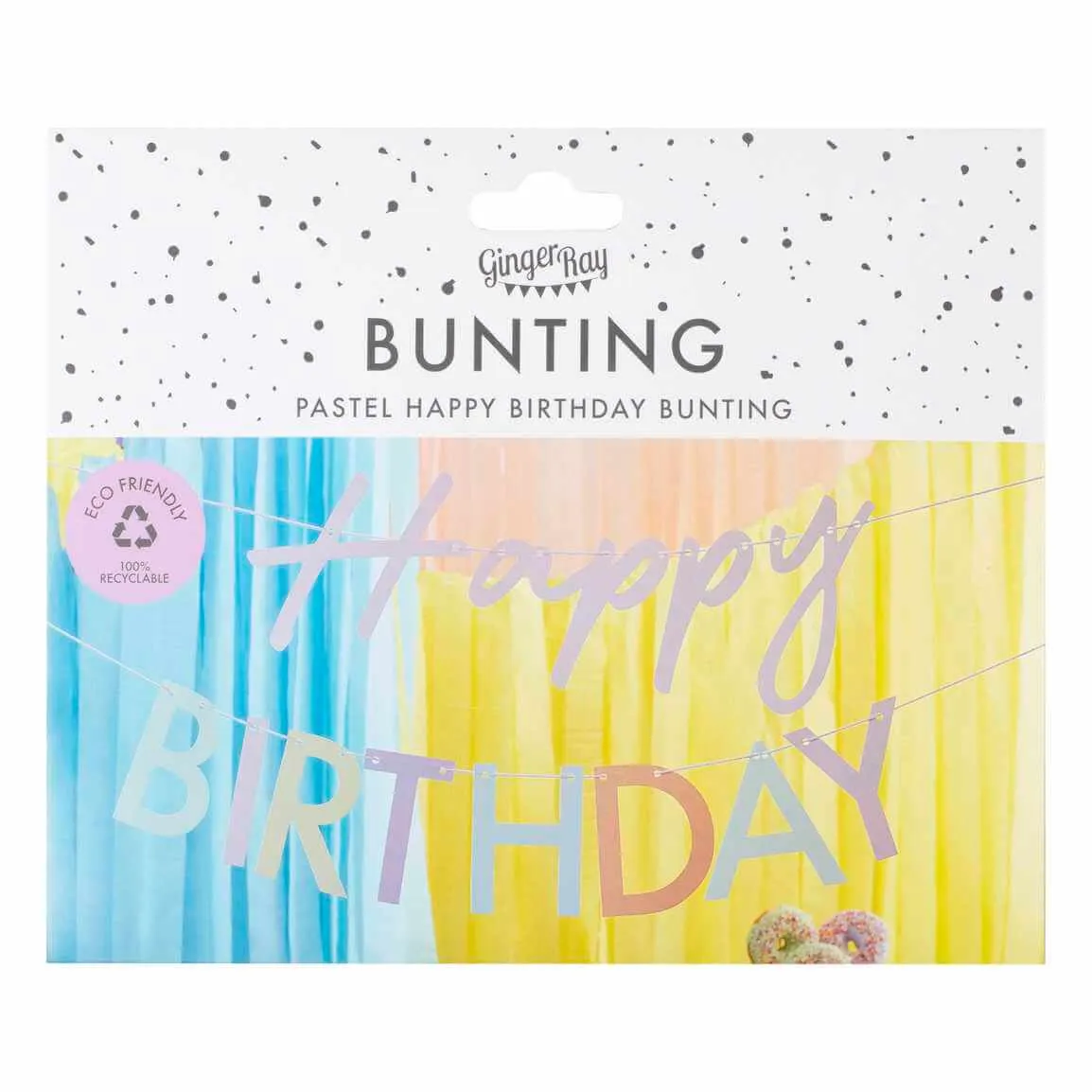 Pastel Eco Friendly Happy Birthday Banner Bunting