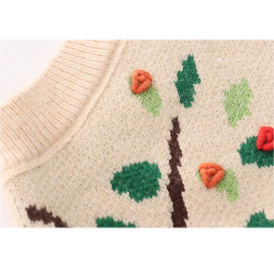 Pastoral Illustration Vest Sweater