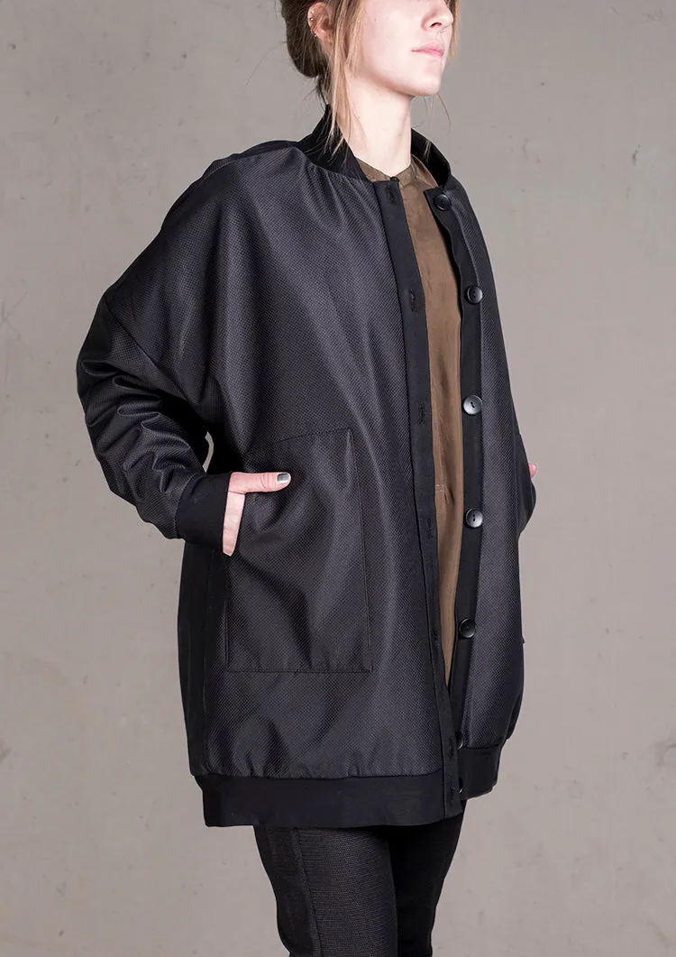 PILOT JACKET - WEATER CLOTH black / FUR LINING black