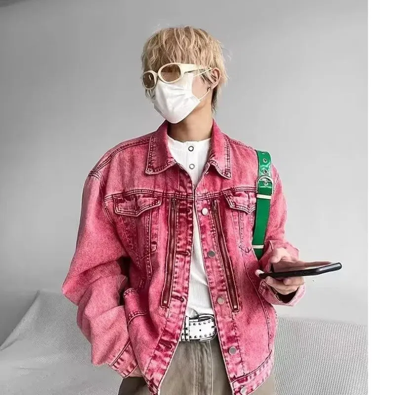 Pink Washed Retro Loose Jacket