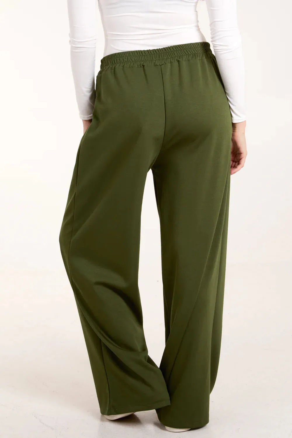 Plain Stretchy Jogger Style  Wide Leg Trousers (2 Colours)