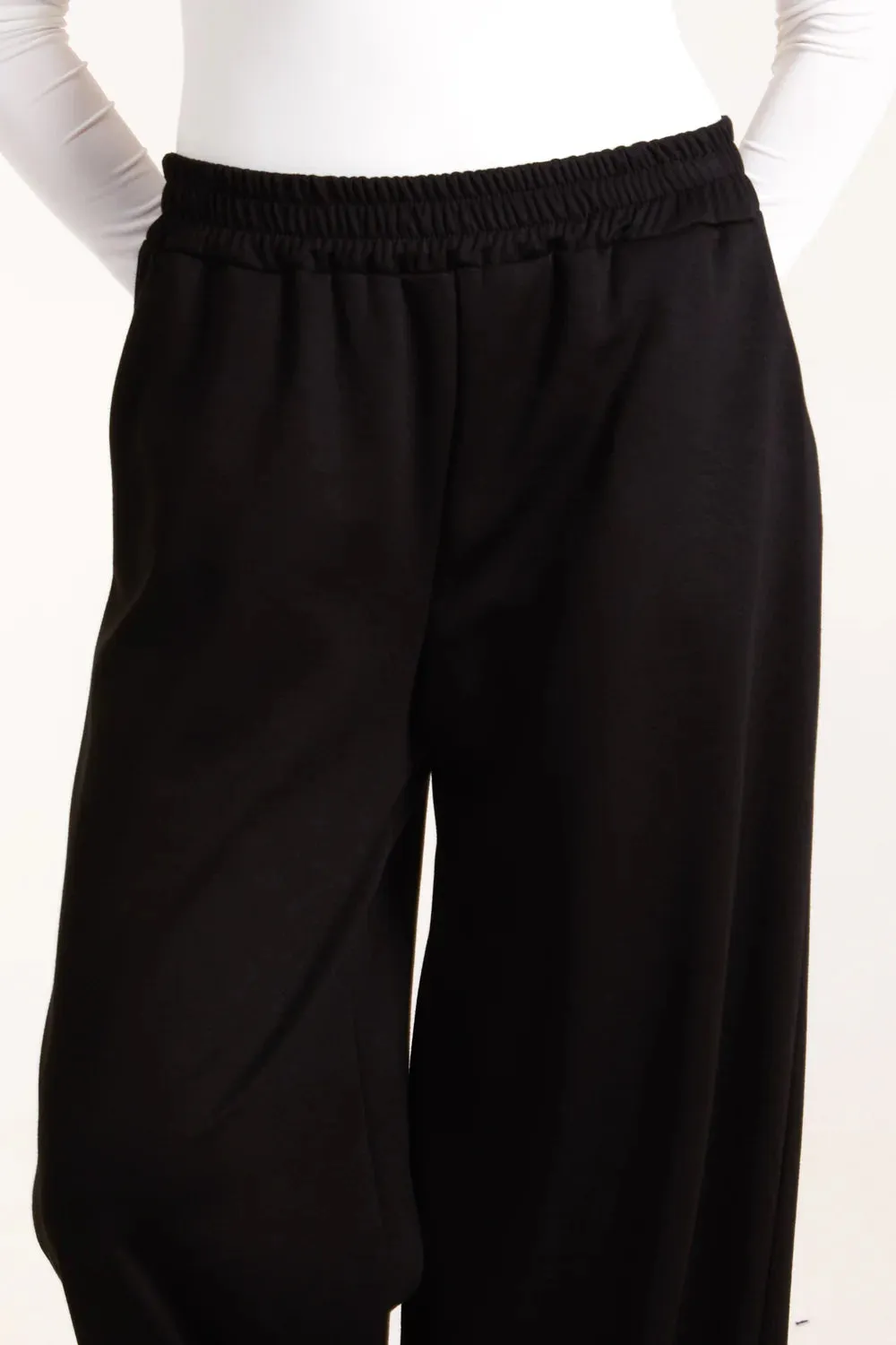 Plain Stretchy Jogger Style  Wide Leg Trousers (2 Colours)