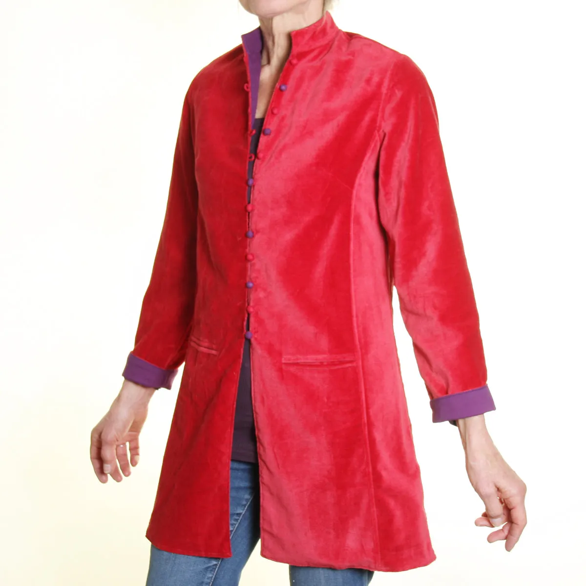 Plain Velvet Jacket | Red | Size Small *SAMPLE*