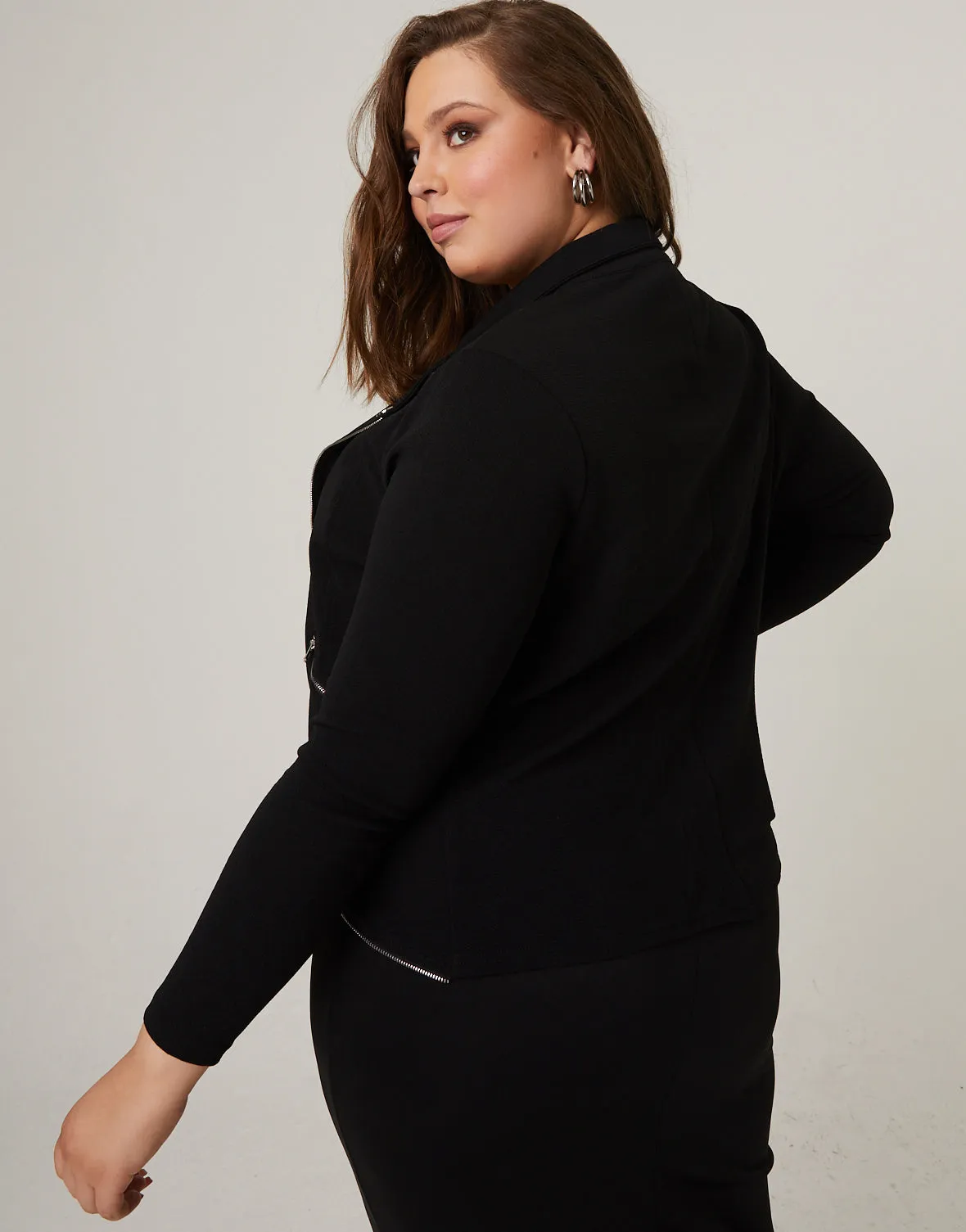 Plus Size Lightweight Zip Up Jacket