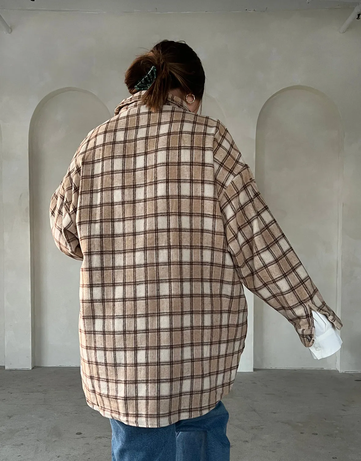 Plus Size Plaid Shacket with Pockets