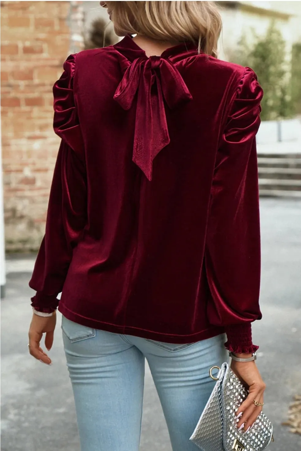 Red Velvet Blouse