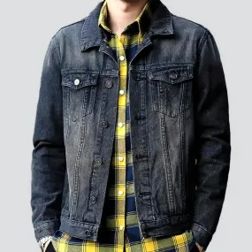 Regular sanded jeans jacket
 for men