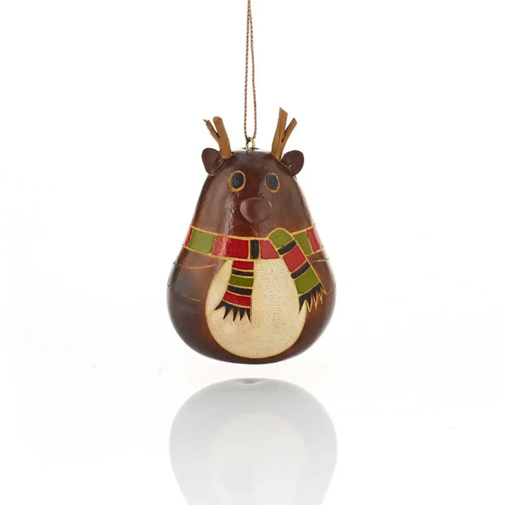 Reindeer Gourd Ornament