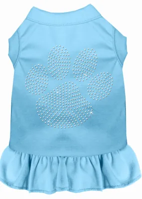 Rhinestone Clear Paw Dress Baby Blue Med (12)