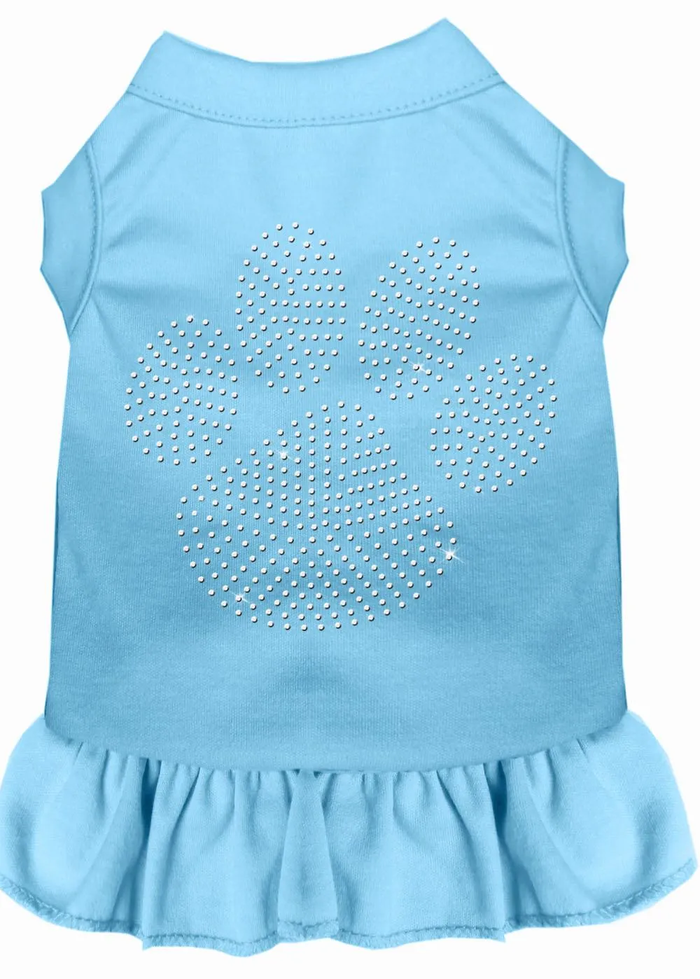 Rhinestone Clear Paw Dress Baby Blue Med (12)