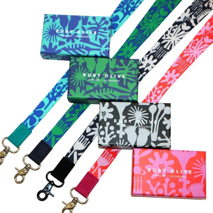 RO x Lordy Dordie Block Party Lanyard - Aqua Blue with safety release clasp