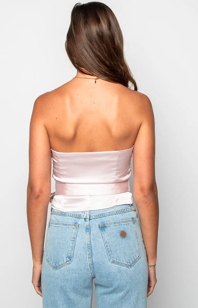 Satin Diva Pink Crop Top