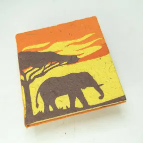 Savannah Sunset - Elephant - Orange - Eco-friendly Journal