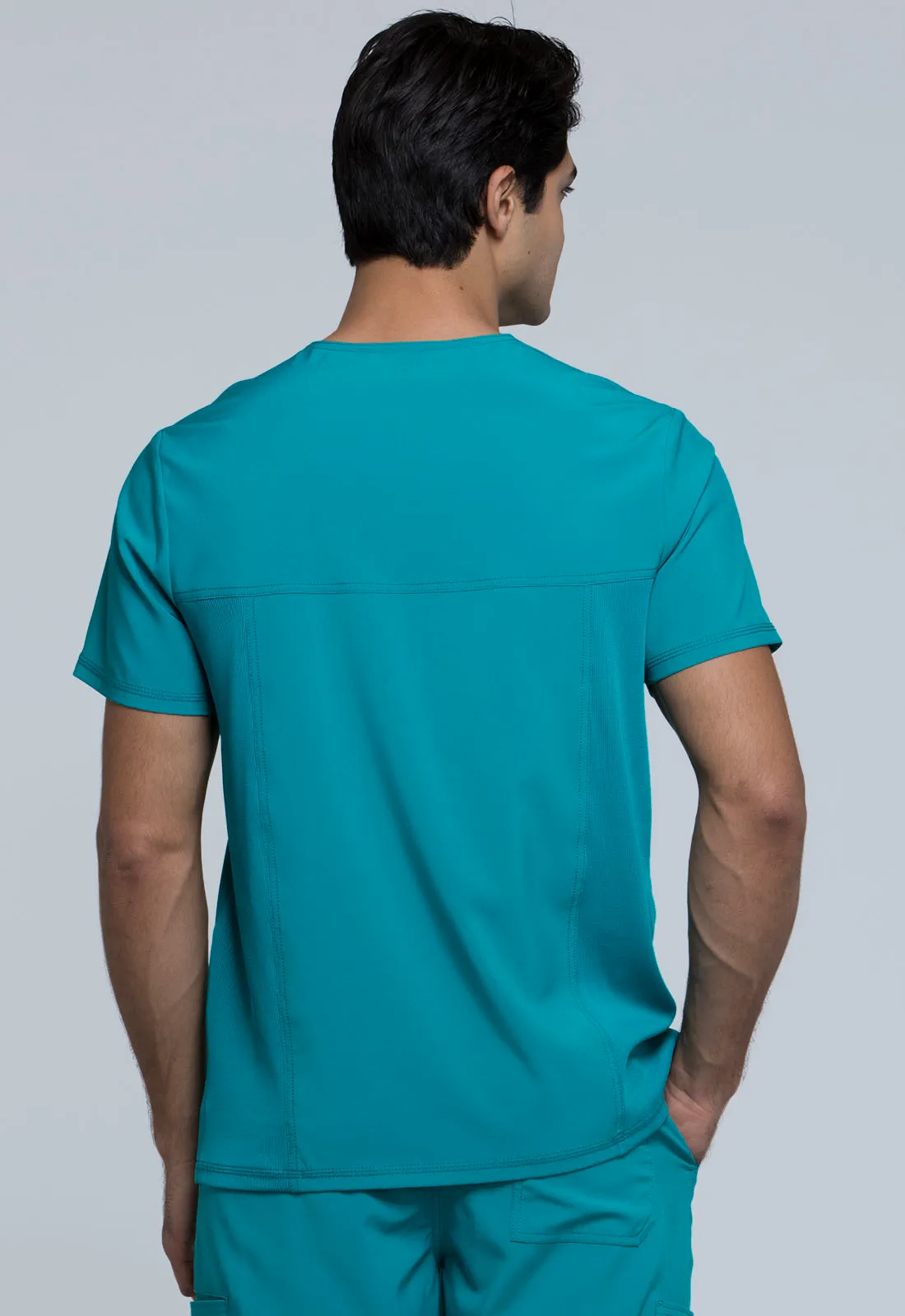 Scrub Top - Cherokee Infinity Men's V-Neck Top - Teal Blue, CK900A