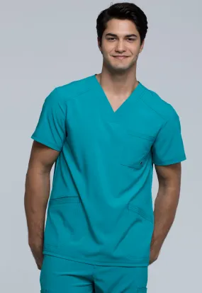 Scrub Top - Cherokee Infinity Men's V-Neck Top - Teal Blue, CK900A