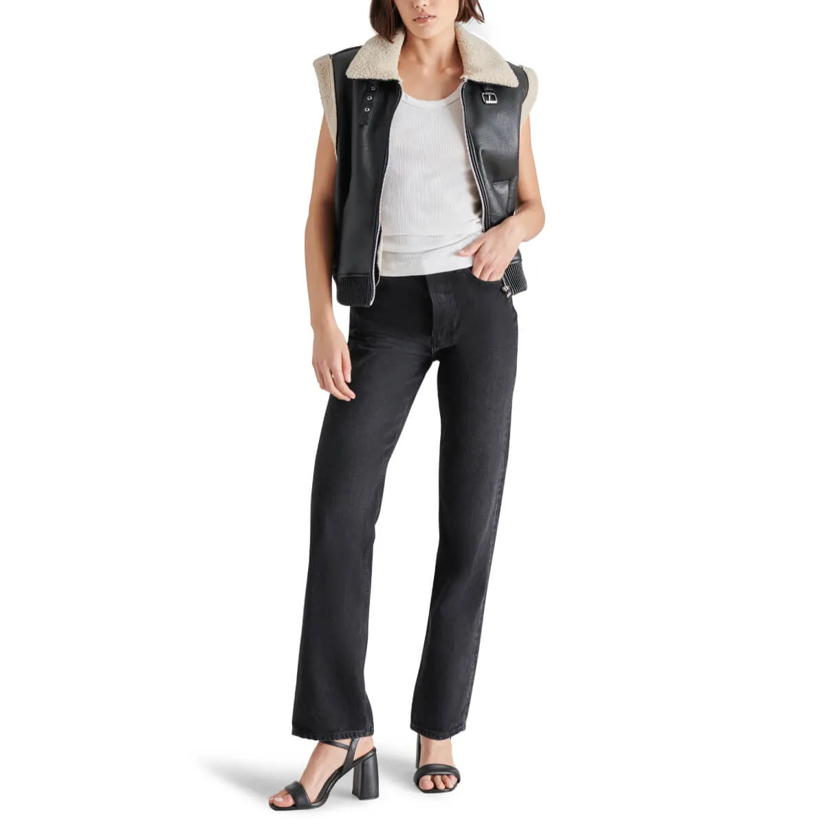 Steve Madden Avi Faux Shearling Vest