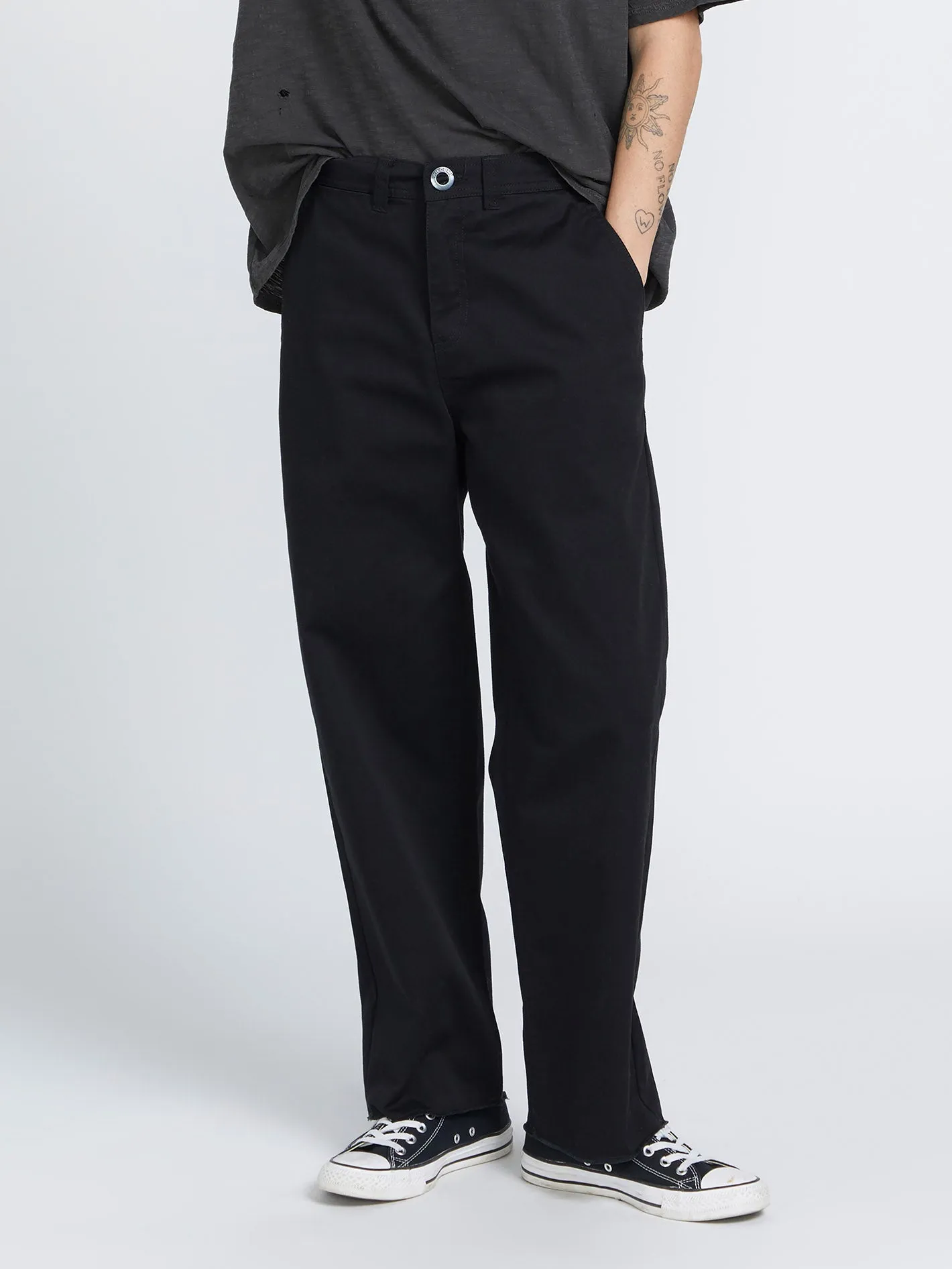 Thisthatthem Skate Chino Trousers - BLACK