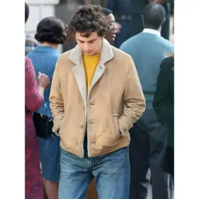 Timothee Chalamet A Complete Unknown Brown Shearling Jacket