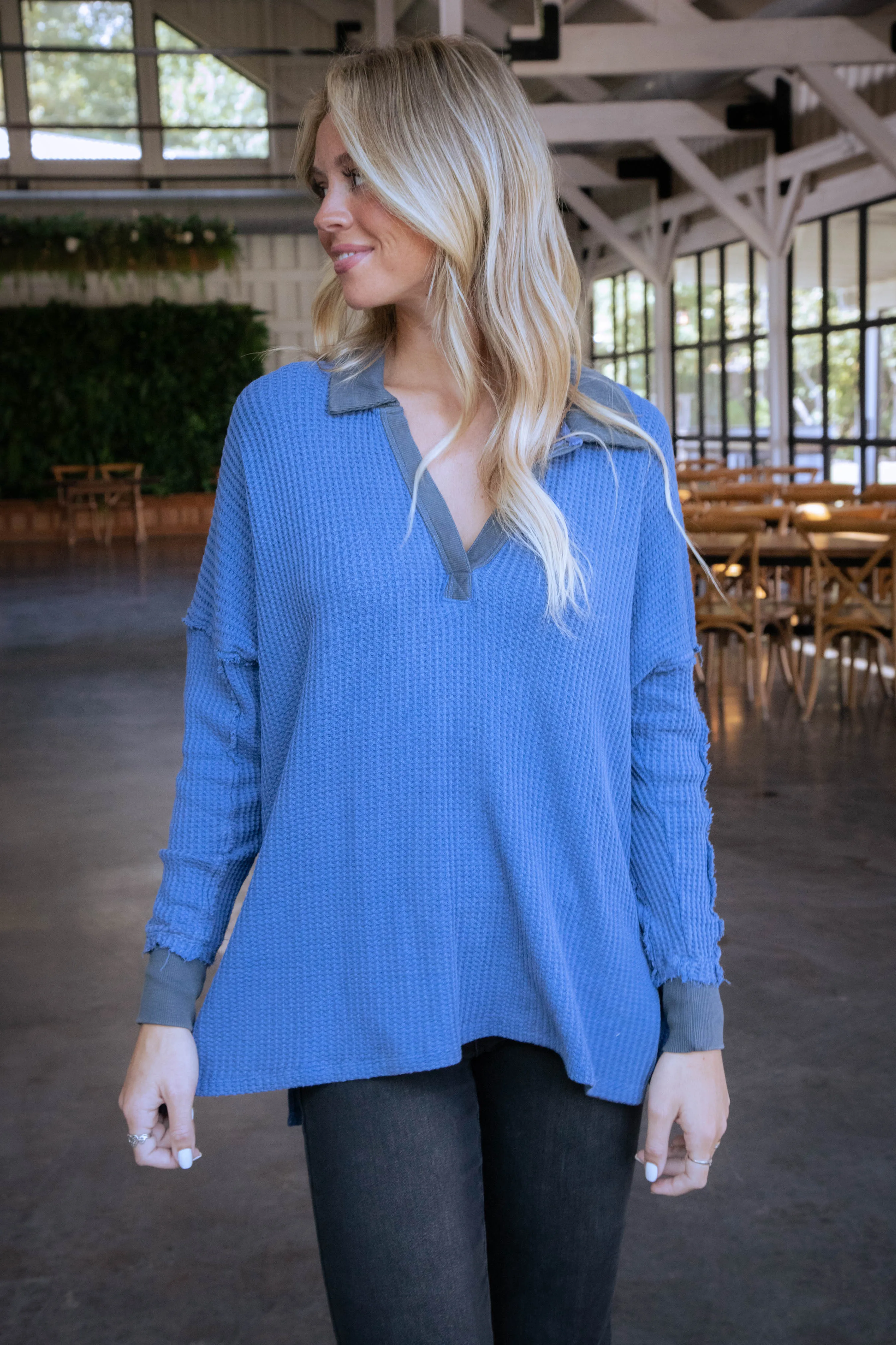 Travis Polo Top, Dutch Blue | Free People