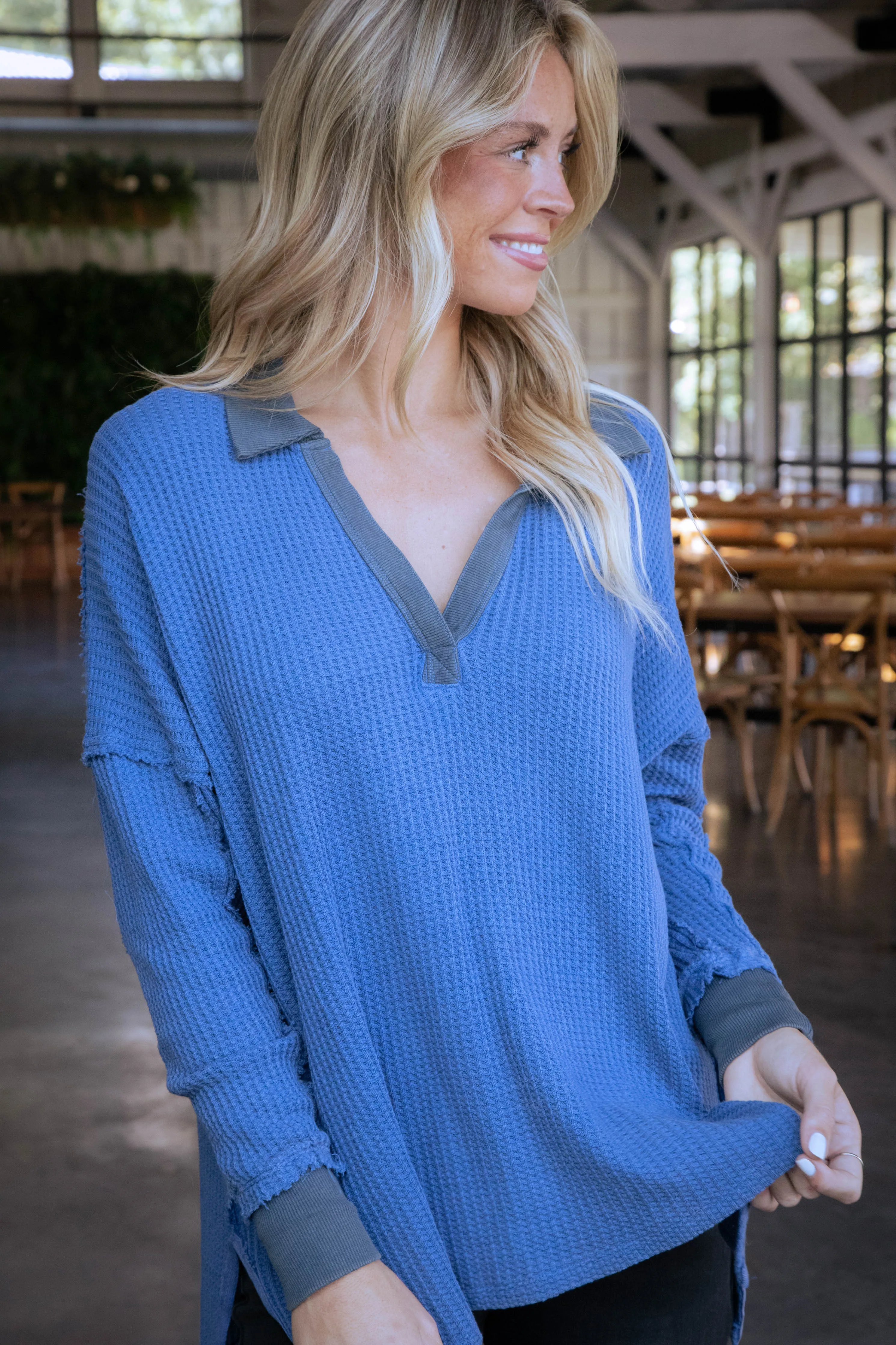 Travis Polo Top, Dutch Blue | Free People