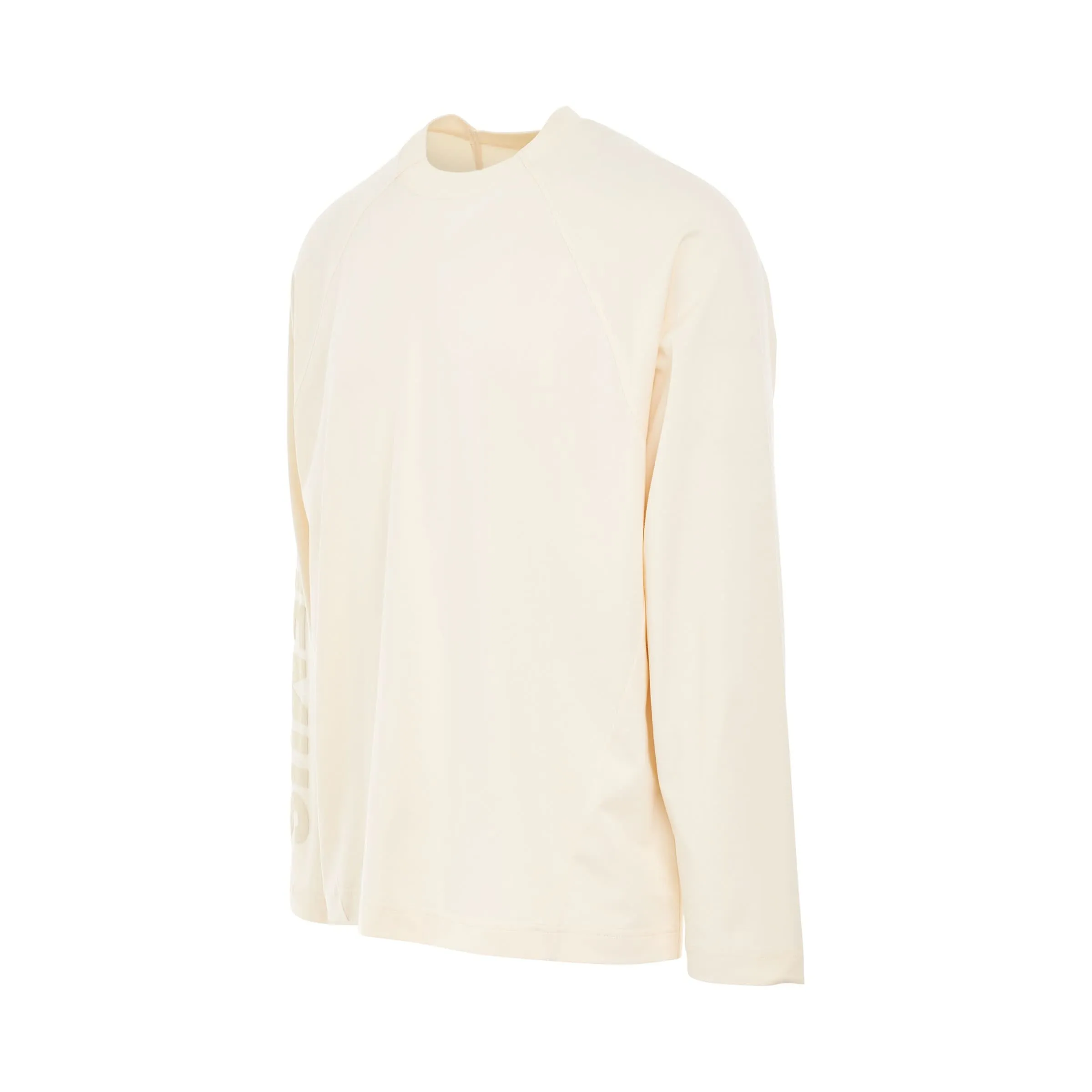 Typo Logo Long Sleeve T-Shirt in Light Beige