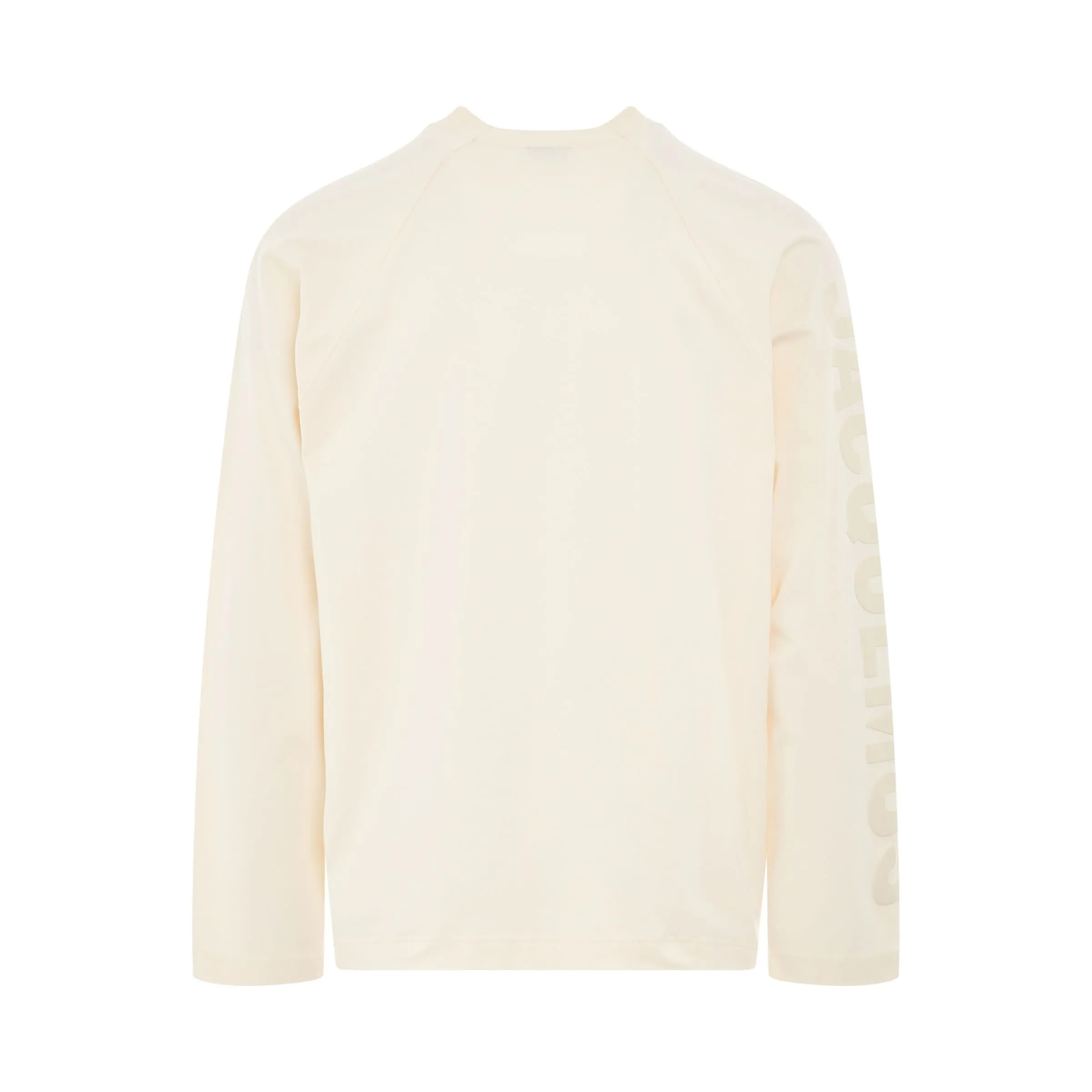 Typo Logo Long Sleeve T-Shirt in Light Beige